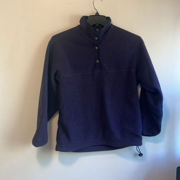 VINTAGE WOMENS MEDIUM WOOLRICH FLEECE QUARTER SNAP PULLOVER - Picture 1 of 6